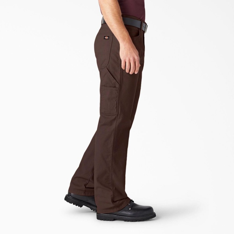 Men's Dickies Relaxed Fit Heavyweight Duck Carpenter Pants Brown | 094316DKB