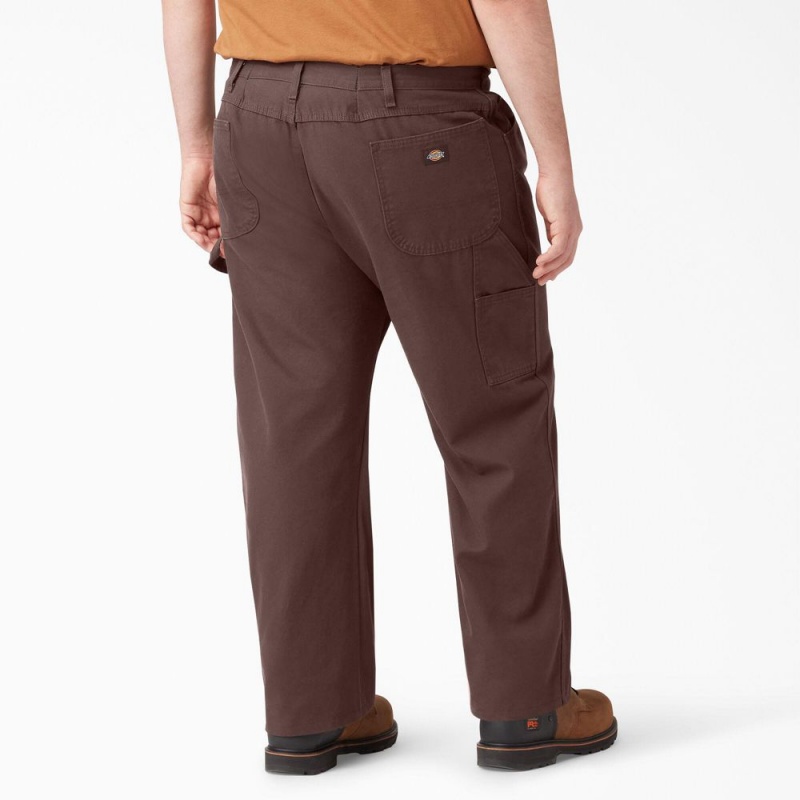 Men's Dickies Relaxed Fit Heavyweight Duck Carpenter Pants Brown | 094316DKB