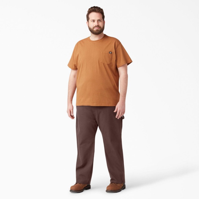 Men's Dickies Relaxed Fit Heavyweight Duck Carpenter Pants Brown | 094316DKB