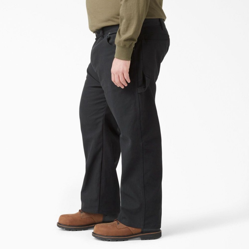 Men's Dickies Relaxed Fit Heavyweight Duck Carpenter Pants Black | 317602IAK