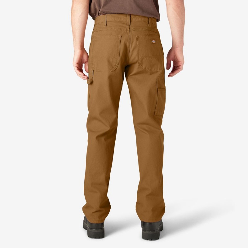 Men's Dickies Relaxed Fit Heavyweight Duck Carpenter Pants Brown | 057862IAU