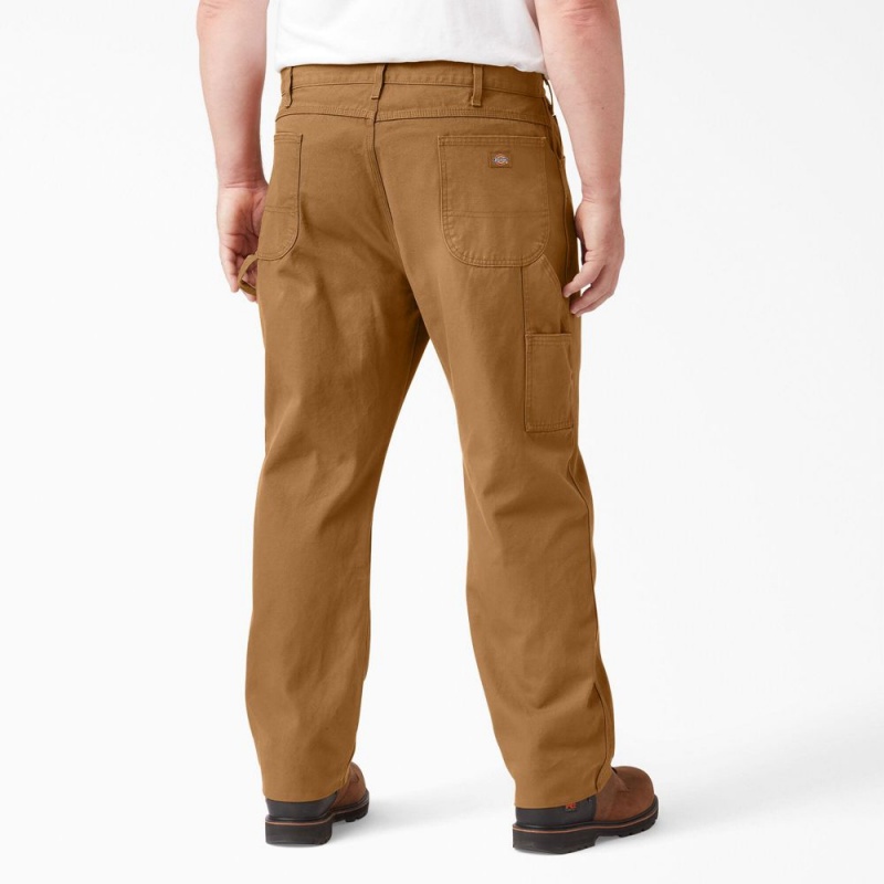 Men's Dickies Relaxed Fit Heavyweight Duck Carpenter Pants Brown | 057862IAU