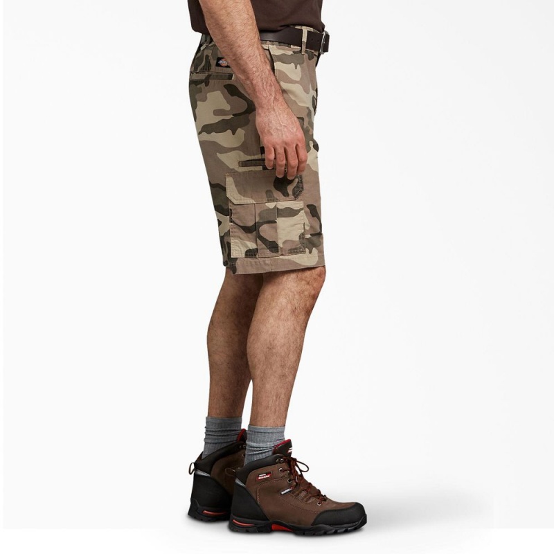 Men's Dickies Relaxed Fit Ripstop Cargo Shorts Brown | 928345VMA