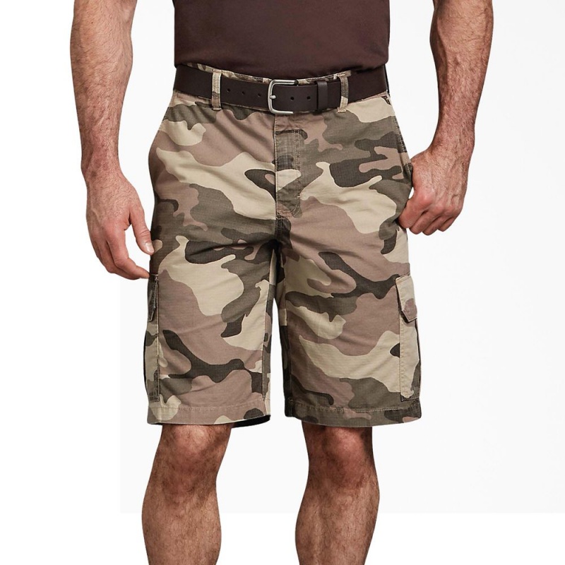 Men's Dickies Relaxed Fit Ripstop Cargo Shorts Brown | 928345VMA