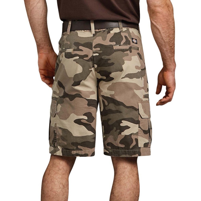 Men's Dickies Relaxed Fit Ripstop Cargo Shorts Brown | 928345VMA