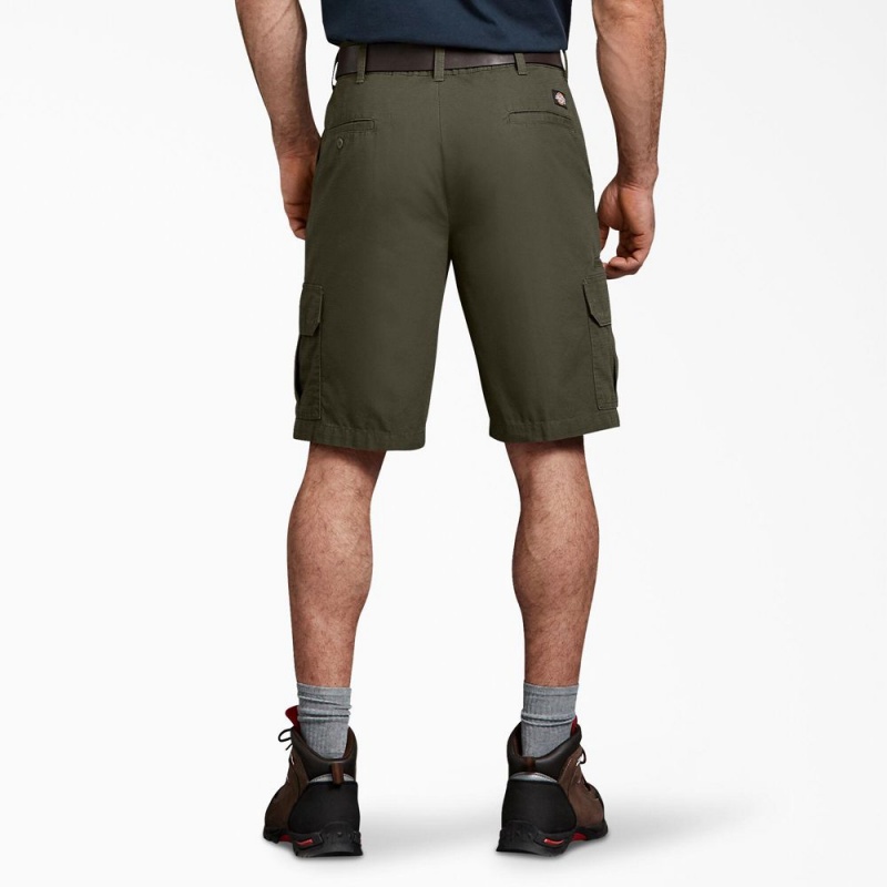 Men's Dickies Relaxed Fit Ripstop Cargo Shorts Green | 796184JSI