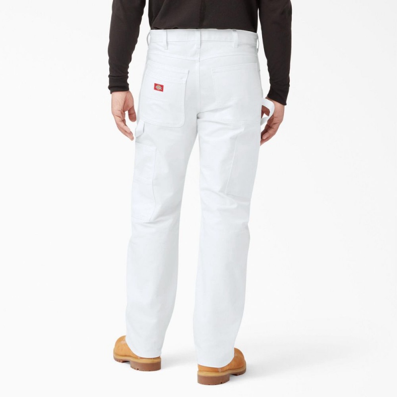 Men's Dickies Relaxed Fit Straight Leg Painter's Pants White | 305478WHL