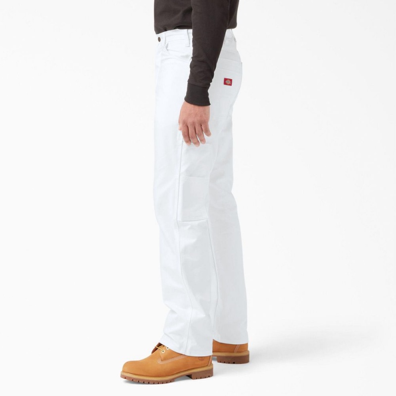 Men's Dickies Relaxed Fit Straight Leg Painter's Pants White | 305478WHL