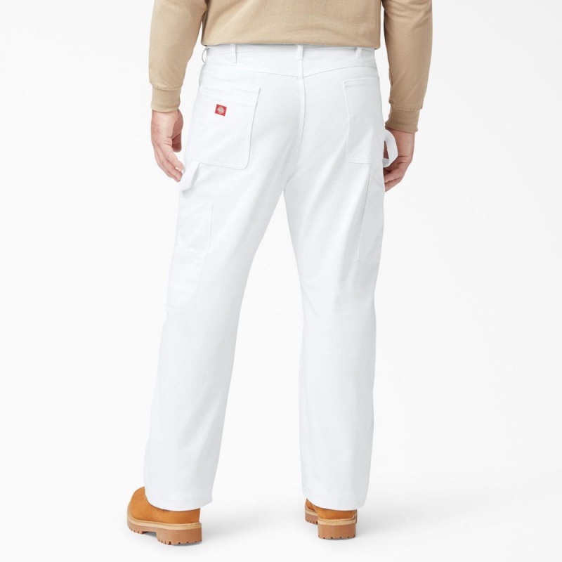 Men's Dickies Relaxed Fit Straight Leg Painter's Pants White | 305478WHL