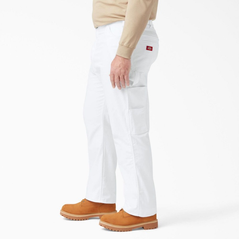 Men's Dickies Relaxed Fit Straight Leg Painter's Pants White | 305478WHL