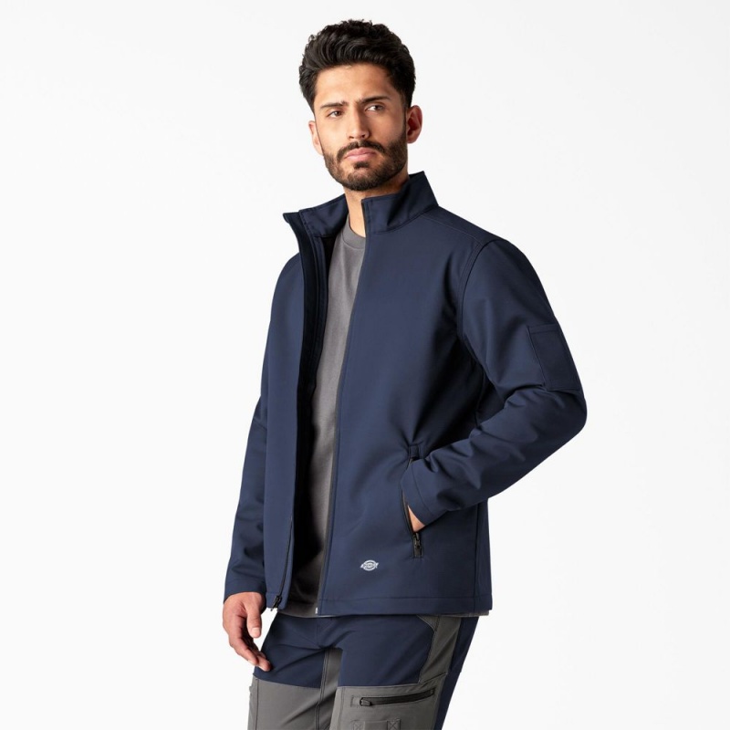 Men's Dickies Ripstop Softshell Jacket Navy | 192358UEH