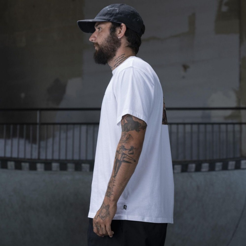 Men's Dickies Ronnie Sandoval Photo T-Shirt White | 506871VLJ