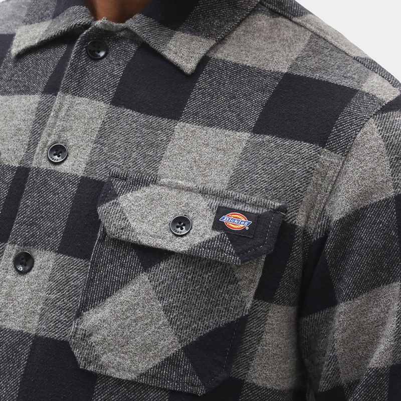 Men's Dickies Sacramento Shirt Grey | 605973ORN