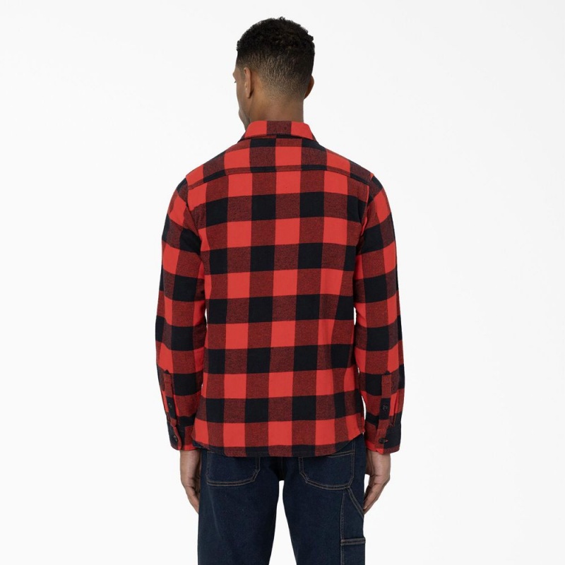 Men's Dickies Sacramento Shirt Red | 527198VGW