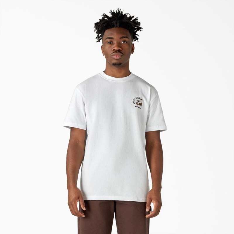 Men's Dickies Scorpion Heavyweight T-Shirt White | 672815NLM