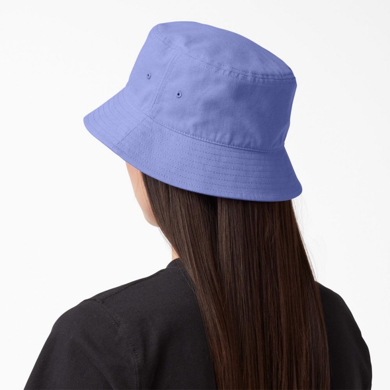 Men's Dickies Script Logo Canvas Bucket Hat Purple | 948702OTZ