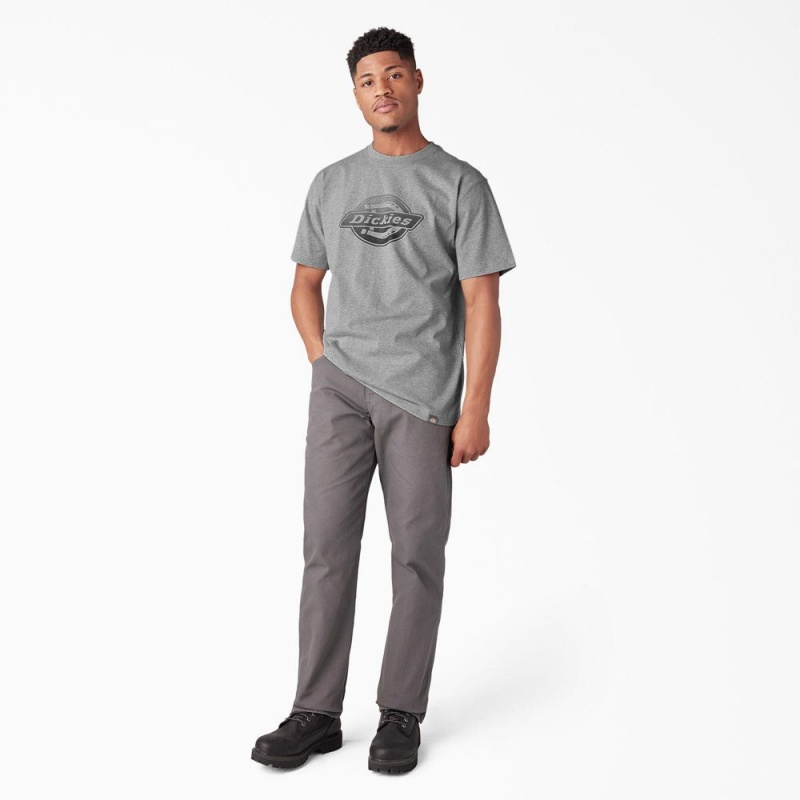 Men's Dickies Short Sleeve Logo Graphic T-Shirt Grey | 217589IDH