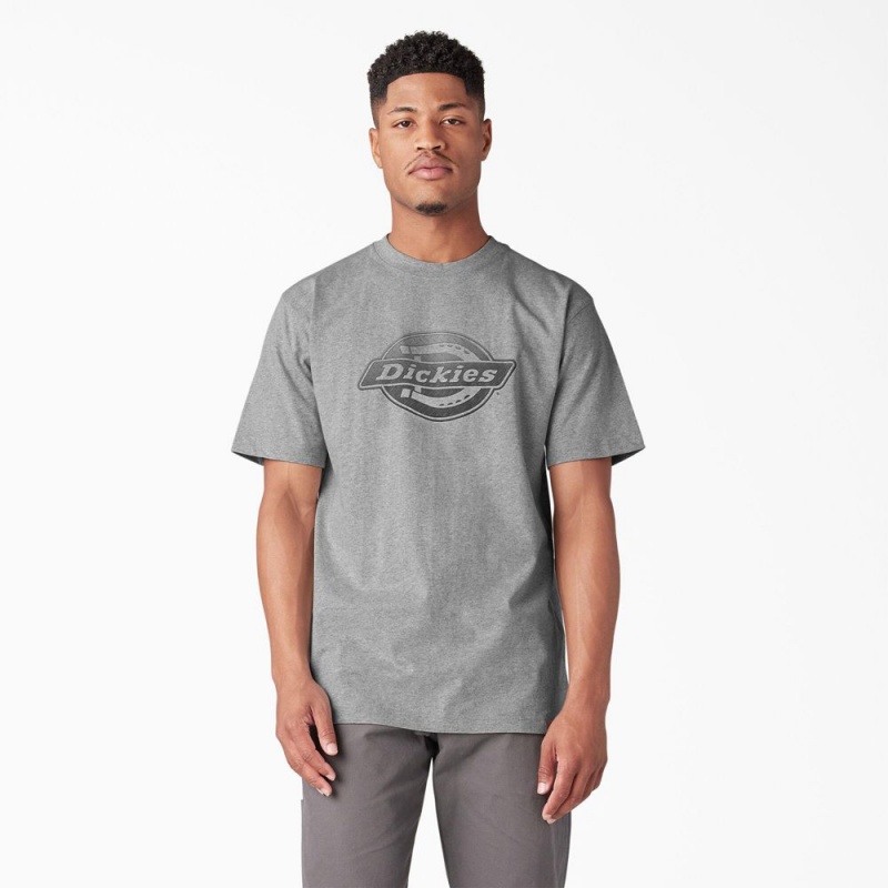 Men\'s Dickies Short Sleeve Logo Graphic T-Shirt Grey | 217589IDH