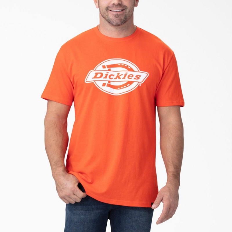 Men\'s Dickies Short Sleeve Relaxed Fit Graphic T-Shirt Orange | 763842OKM