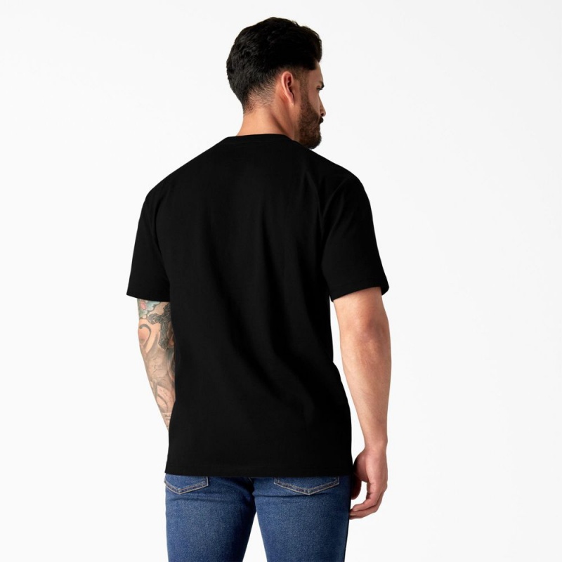 Men's Dickies Short Sleeve Workwear Graphic T-Shirt Black | 394165BIU