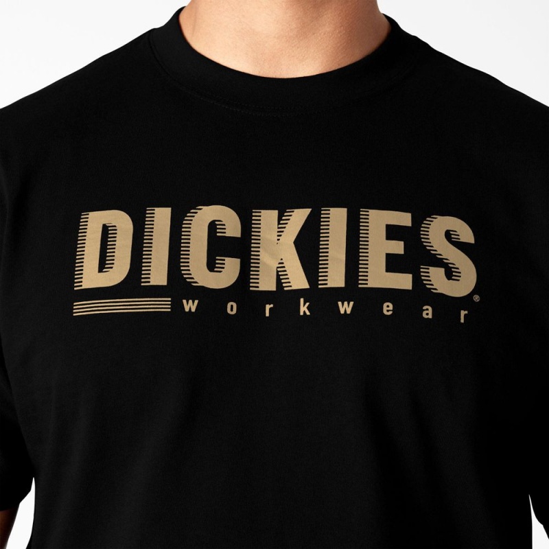 Men's Dickies Short Sleeve Workwear Graphic T-Shirt Black | 394165BIU