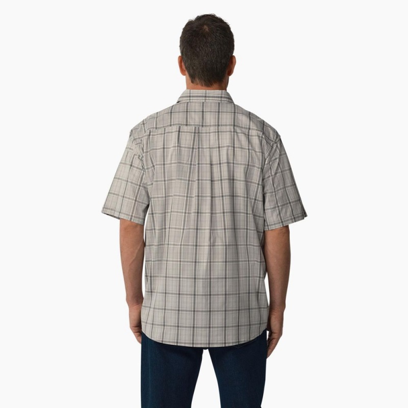 Men's Dickies Short Sleeve Woven Shirt Grey | 492681TWJ