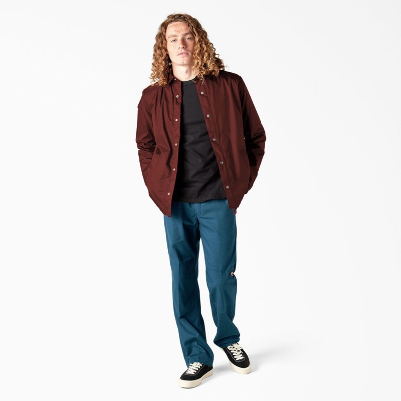 Men's Dickies Skateboarding Coaches Jacket Red | 129354MLQ