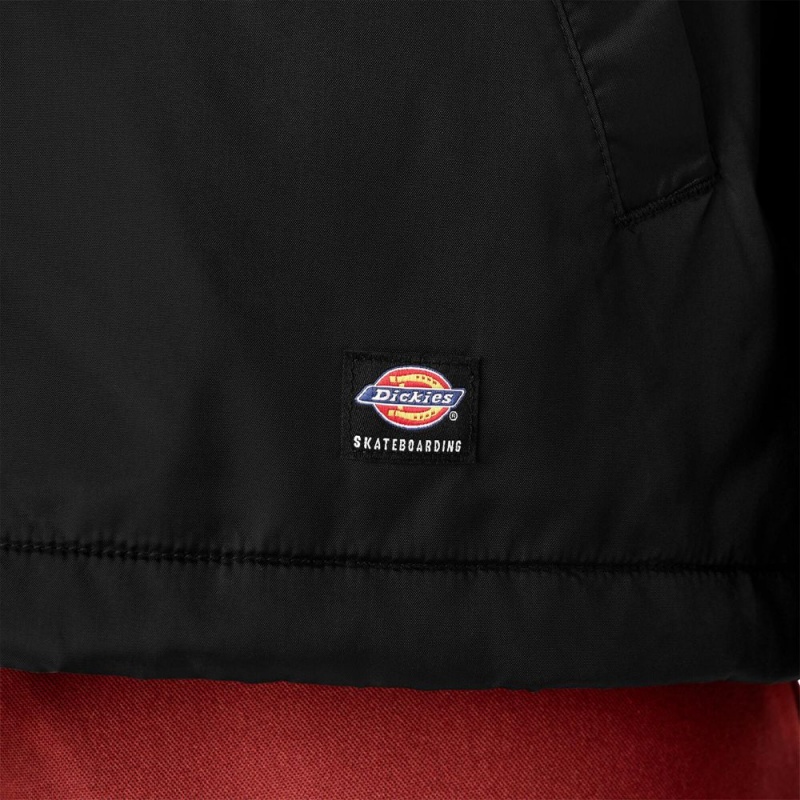 Men's Dickies Skateboarding Coaches Jacket Black | 019658YID