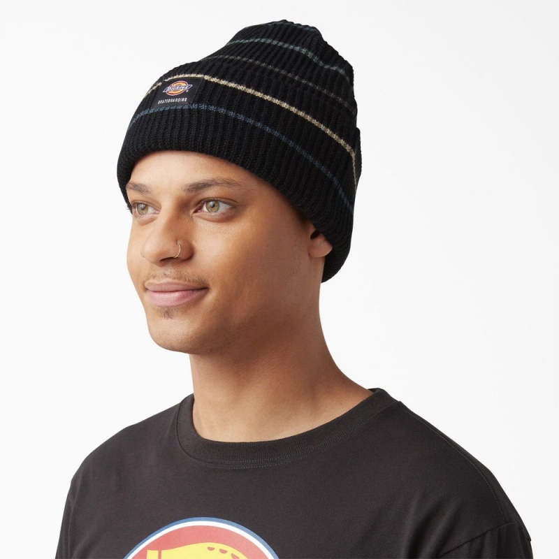 Men's Dickies Skateboarding Cuffed Beanie Black | 369418PUM