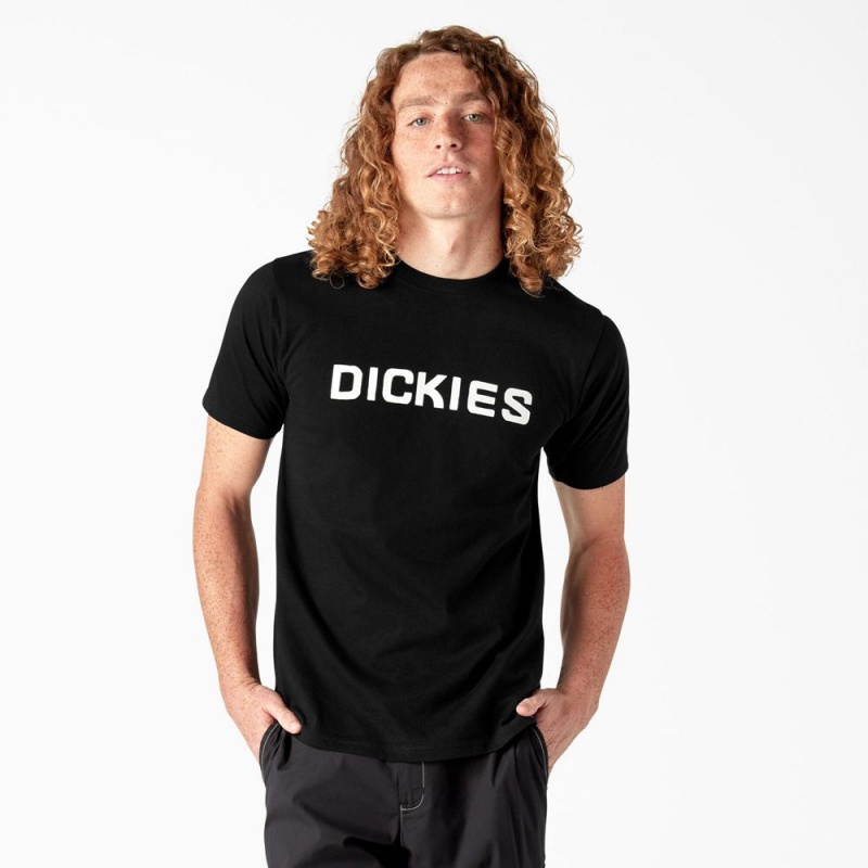 Men\'s Dickies Skateboarding Logo T-Shirt Black | 375964CJP