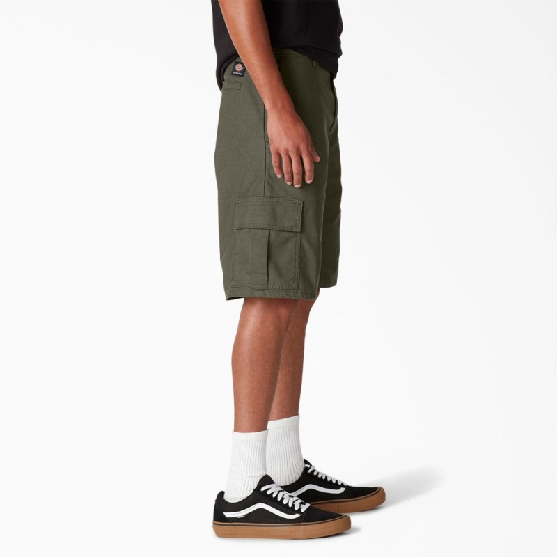 Men's Dickies Skateboarding Regular Fit Cargo Shorts Green | 732698RHJ