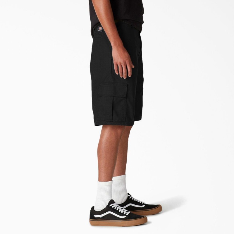 Men's Dickies Skateboarding Regular Fit Cargo Shorts Black | 075281KLS