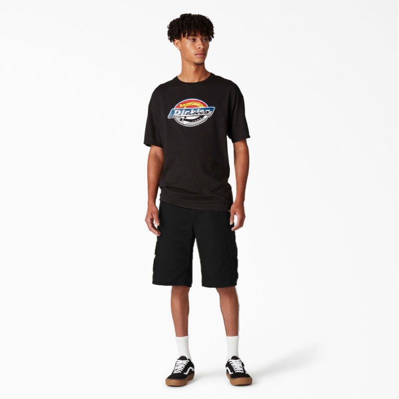 Men's Dickies Skateboarding Regular Fit Cargo Shorts Black | 075281KLS