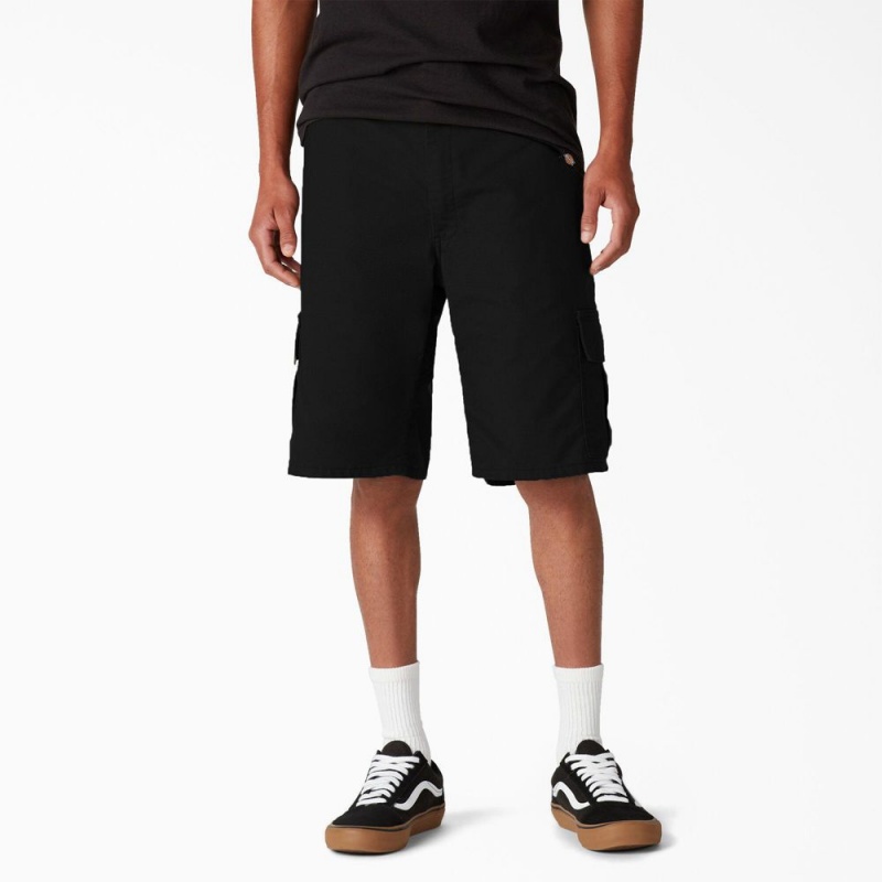 Men\'s Dickies Skateboarding Regular Fit Cargo Shorts Black | 075281KLS