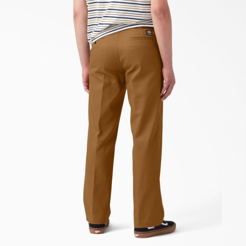 Men's Dickies Skateboarding Regular Fit Twill Pants Brown | 049726VMN