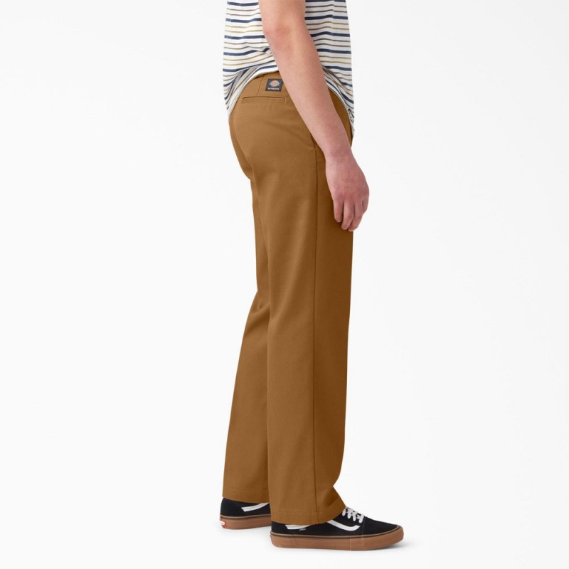 Men's Dickies Skateboarding Regular Fit Twill Pants Brown | 049726VMN