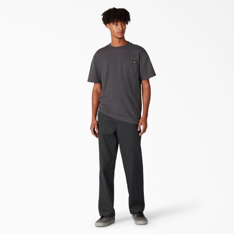 Men's Dickies Skateboarding Regular Fit Twill Pants Black | 238641AVE