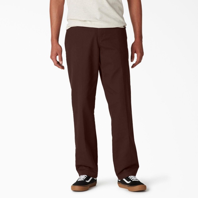 Men\'s Dickies Skateboarding Slim Fit Pants Brown | 850974TIW