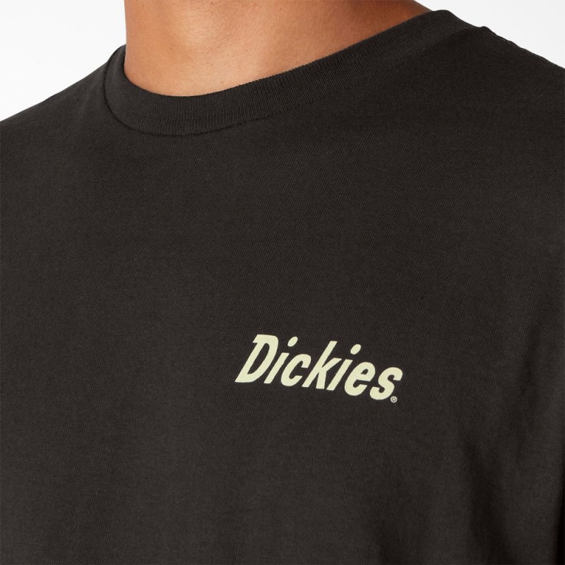 Men's Dickies Skateboarding Split Graphic T-Shirt Black | 092754TRJ