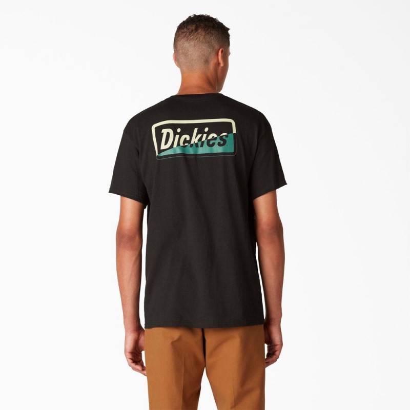 Men\'s Dickies Skateboarding Split Graphic T-Shirt Black | 092754TRJ