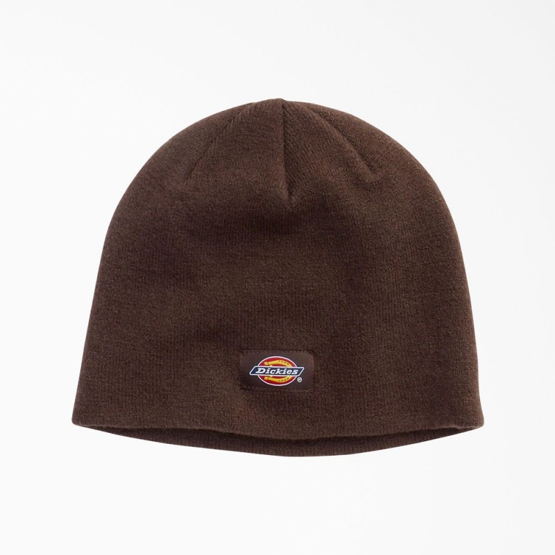 Men\'s Dickies Skull Beanie Brown | 674018RGE