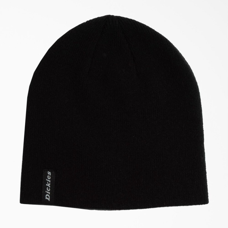 Men\'s Dickies Skull Cap Beanie Black | 843651CFR