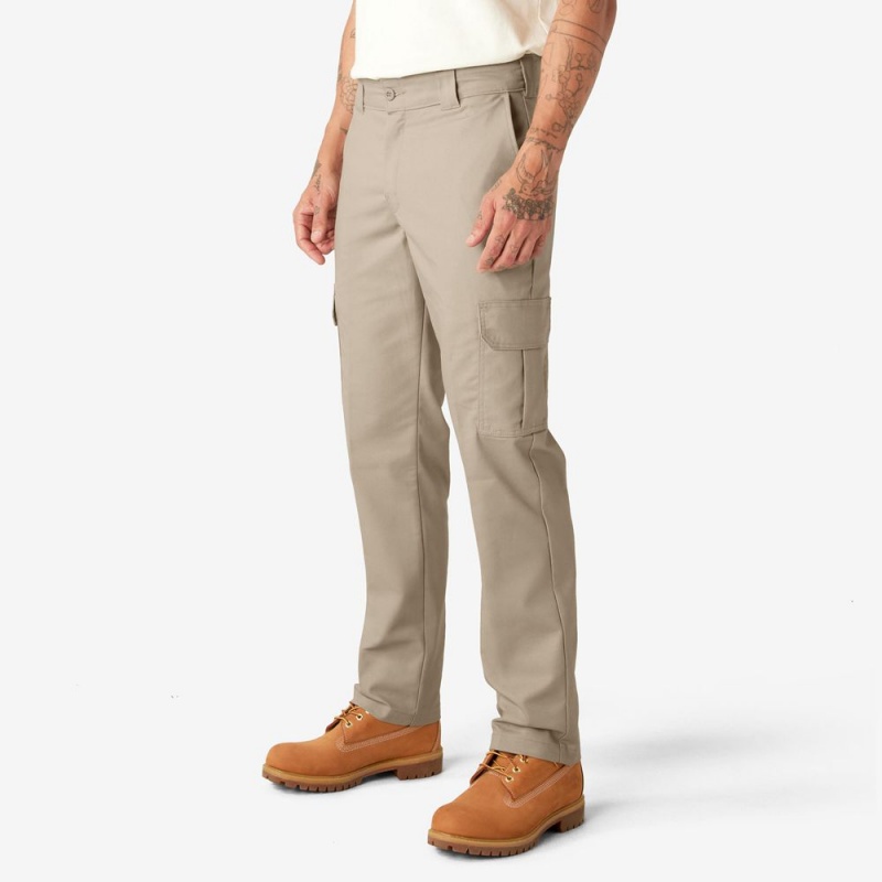 Men's Dickies Slim Fit Cargo Pants Grey | 385976SWJ