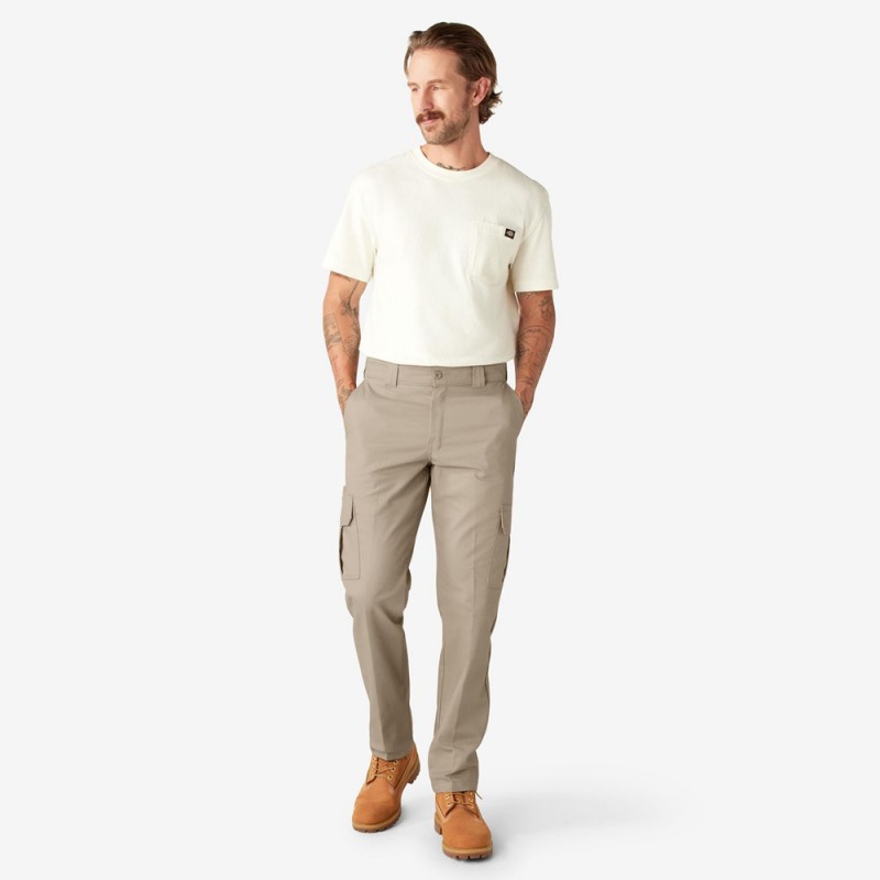 Men's Dickies Slim Fit Cargo Pants Grey | 385976SWJ