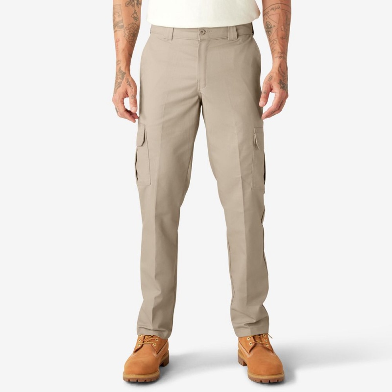 Men\'s Dickies Slim Fit Cargo Pants Grey | 385976SWJ