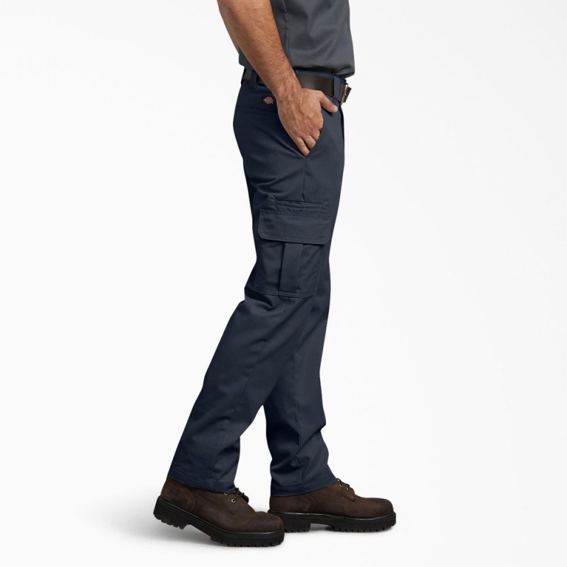 Men's Dickies Slim Fit Cargo Pants Navy | 485239VSR