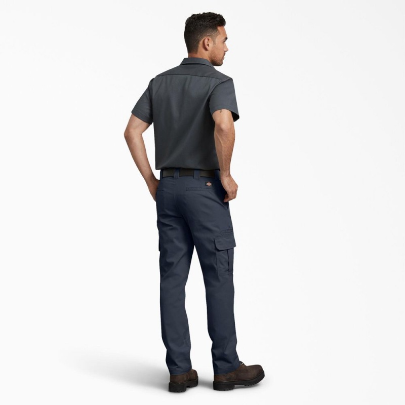 Men's Dickies Slim Fit Cargo Pants Navy | 485239VSR