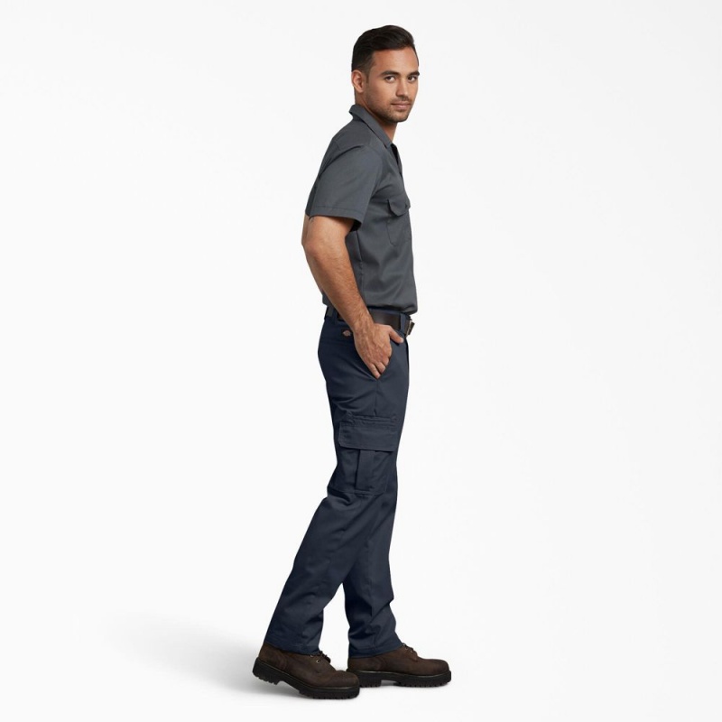 Men's Dickies Slim Fit Cargo Pants Navy | 485239VSR