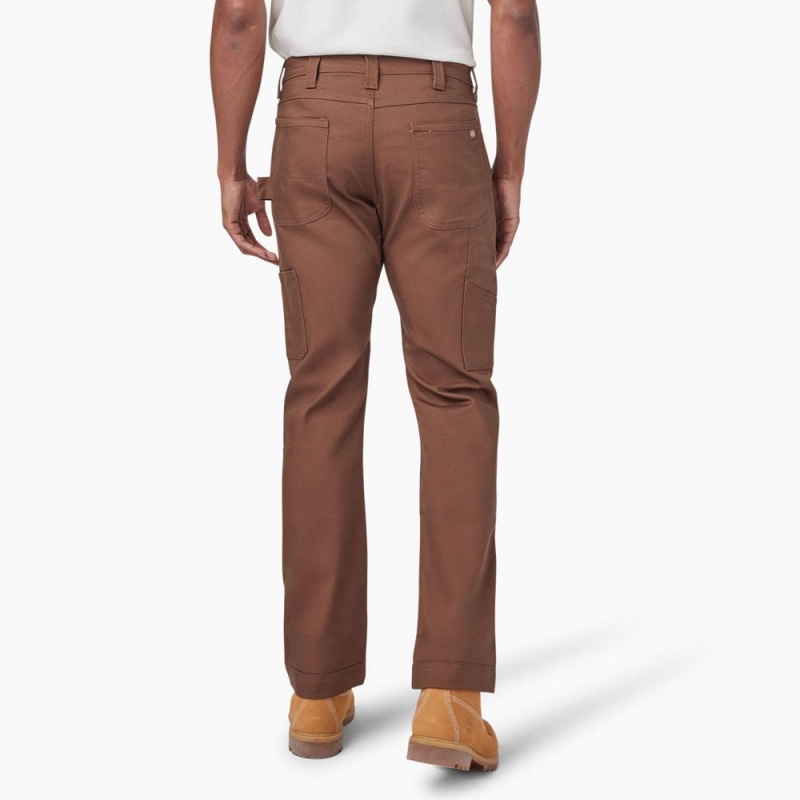 Men's Dickies Slim Fit Duck Canvas Double Knee Pants Brown | 417850KVU