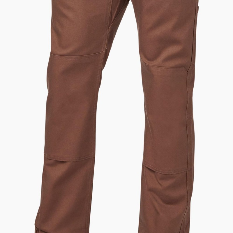 Men's Dickies Slim Fit Duck Canvas Double Knee Pants Brown | 417850KVU